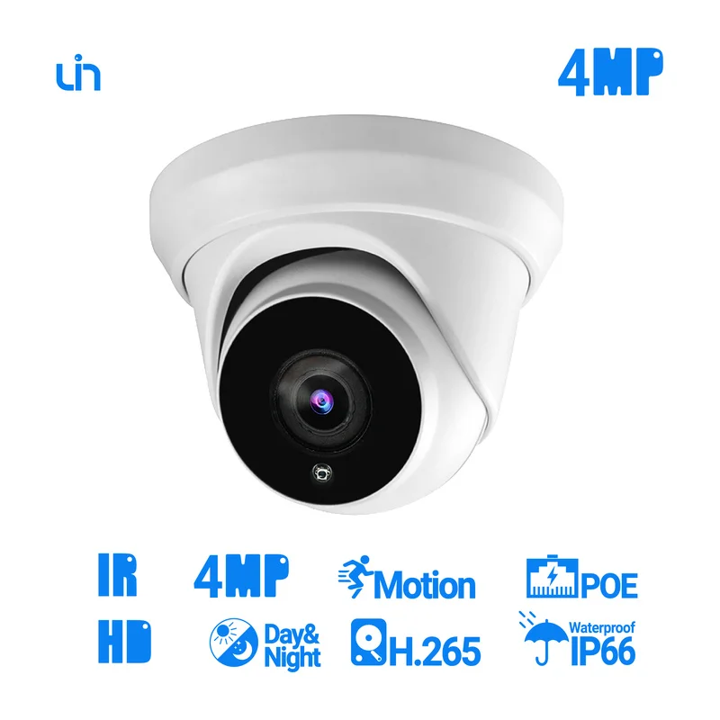 

UIN PoE IP Camera 4MP Super HD Night Vision P2P Onvif Motion Detection Outdoor Dome Smart Home Video Surveillance