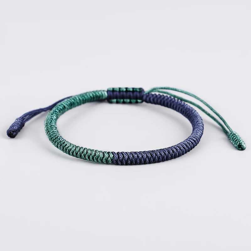 Тибетский буддийский плетеный браслет для мужчин и женщин ручной работы голубой