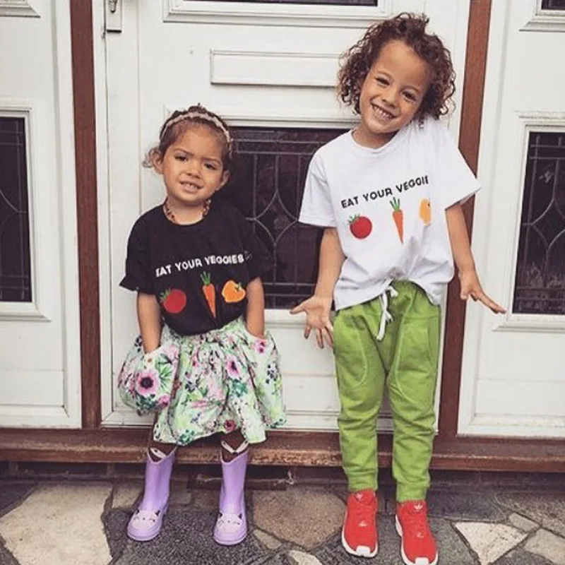 

Cute Baby Tops Letter Cotton Girls Tee Summer Boys Short Sleeve T-Shirts Radish Three-Dimensional Print Graphic T Shirts Fashion