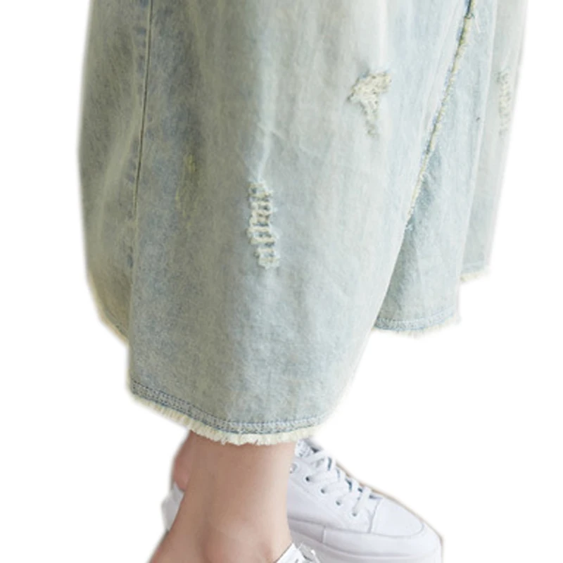 

Women Suspenders Dress Denim Vestidos Sleeveless Big Loose Oversized Buttons Bleached Casual Sweet New A12072008