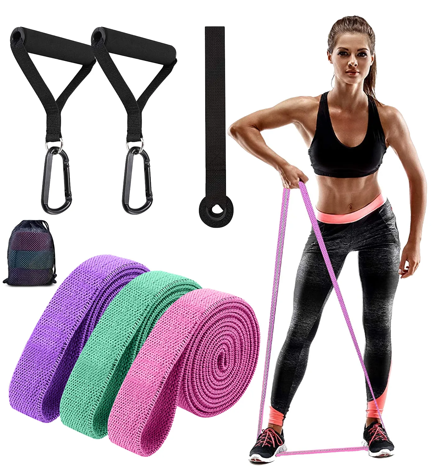 3 шт. 208 см тянущиеся резинки для помощи тканевые поддержки бедер набор тренировки