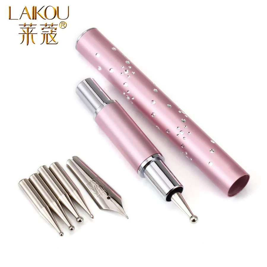 Ручка перьевая с пятью насадками для маникюра и рисования|Кисти ногтей| |