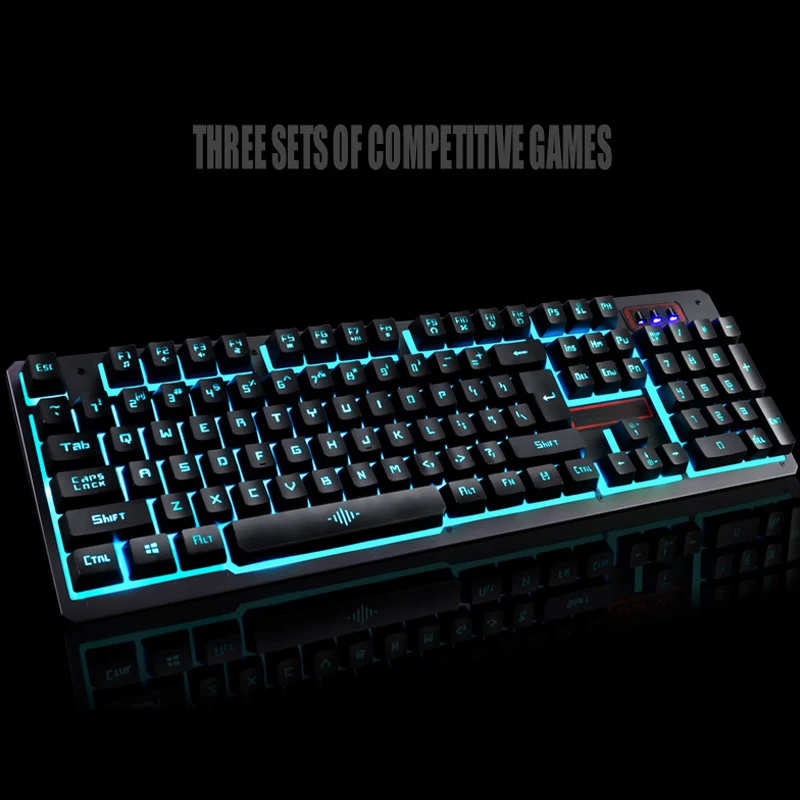 

Gaming Keyboard Mouse Headsets Mouse Pad Set 1600DPI Waterproof Illuminated Keyboard Set Computer Desktop Backlight Headse
