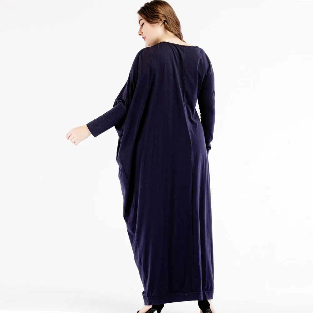 Мусульманское длинное арабское платье женское минималистичное большого размера