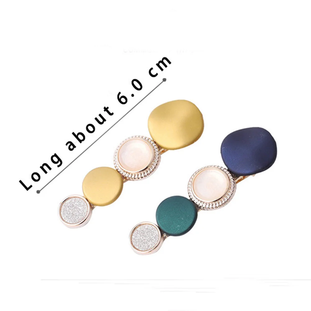 Заколка для волос женская акриловая круглая с орнаментом 2021