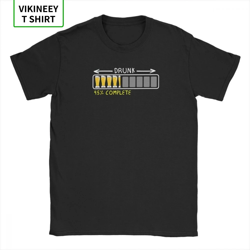 Мужские футболки с надписью Drunk Beer Loading 45% облегающие из 100% хлопка коротким