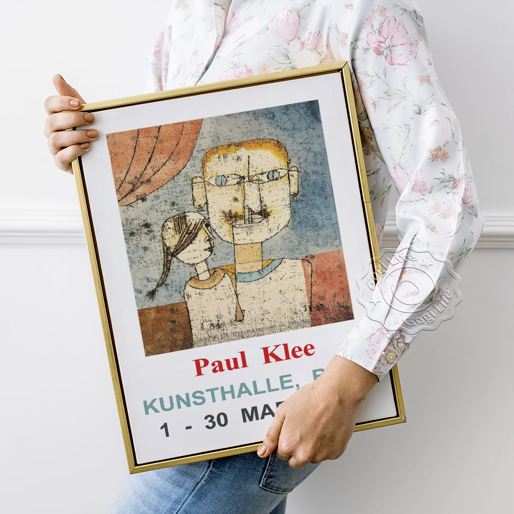 

Paul Klee Exhibition Museum Vintage Poster, Adam And Lillte Eve Watercolor Art Print, Kunsthalle Bern Abstract Home Decoration