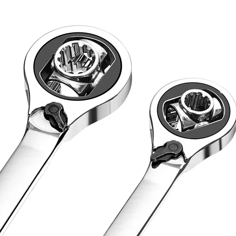 8 в 1 Трещоточный ключ с двойной головкой гаечный из хромованадиевой стали