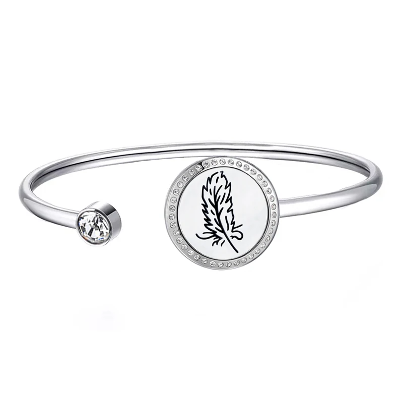 20mm with crystals 20 мм магнит лотоса может вихнуть вверх и вниз аромат медальон из нержавеющей стали браслет распылитель эфирных масел браслет с Медальоном(Прямая поставка - Окраска металла: 20mm with crystals