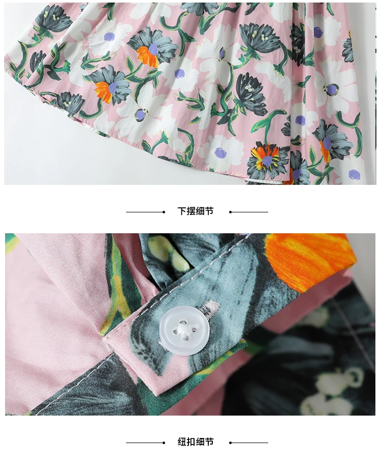 

Banulin Women Dresses Summer 2021 Runway Fashion Floral Print Vintage Dress V Neck Short Puff Sleeve Bow Belt Mini Dress N77038