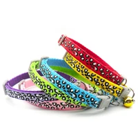 leopard cat dog collar adjustable buckle dog cartoon funny pet collars leads cat pet id tag accessories animal goods