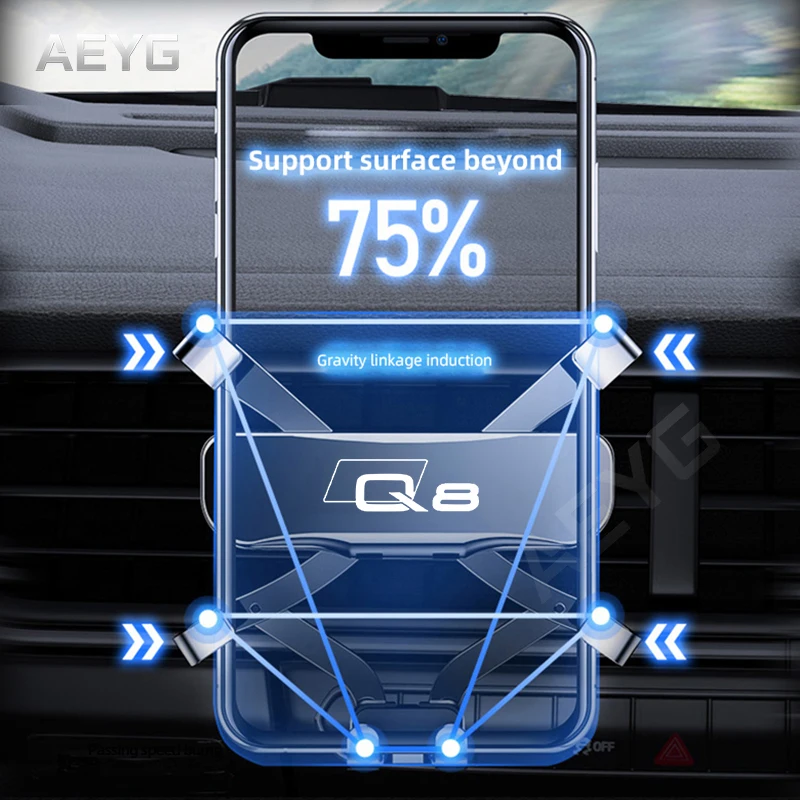 

Car Mobile Phone Holder For Audi Q8 2020 2021 2018 Gravity Air Vent Stand Smart Phone Special Mount Support Navigation Bracket