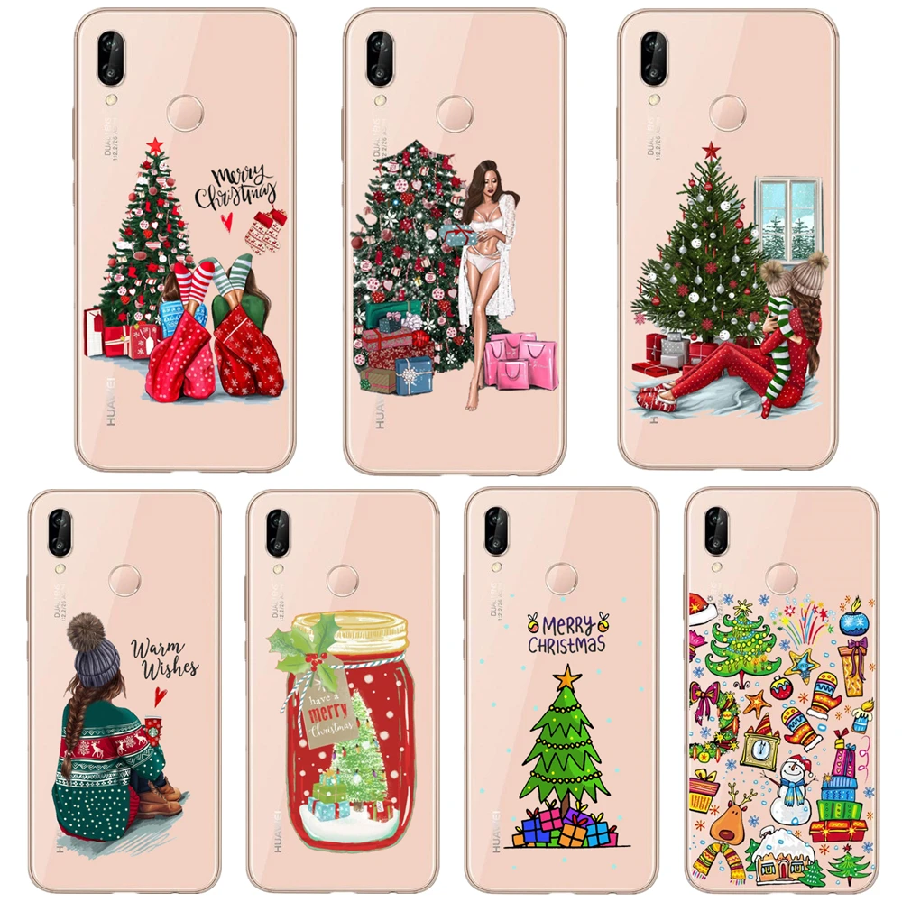 Merry Christmas Санта Клаус Лось чехол для телефона huawei P10 P20 Pro P30 Lite mate 10 20 Мягкий ТПУ Fundas