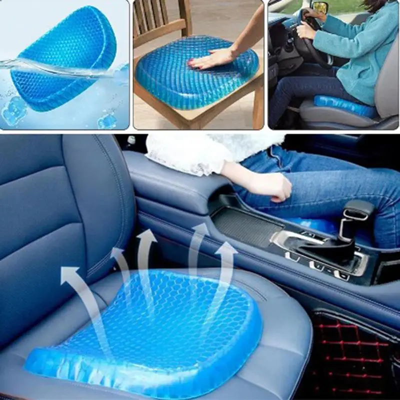 

Car Elastic Gel Seat Cushion Honeycomb Shape Relieving Pain Non Slip Mat Flexible Health Care Pain Pad Car Sofa Sit Cushion