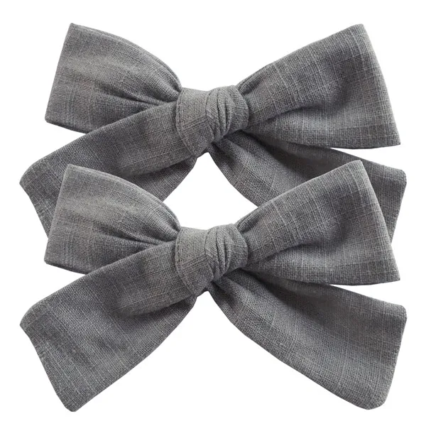 Solid color-012 BEILARRY, 2 шт., 4-дюймовые зажимы из хлопчатобумажной ткани с бантиком для маленьких девочек, заколки для волос с бантиком, заколки, заколки для волос, головные уборы, аксессуары для волос - Цвет: Solid color-012