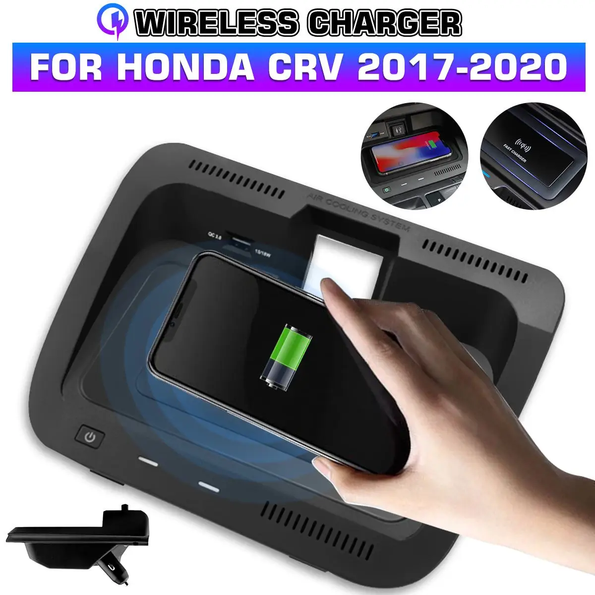 

15W Wireless charger For Honda CRV 2017 2018 2019 2020 Accessories Car Mobile Phone Fast Charging Decoration Accessories