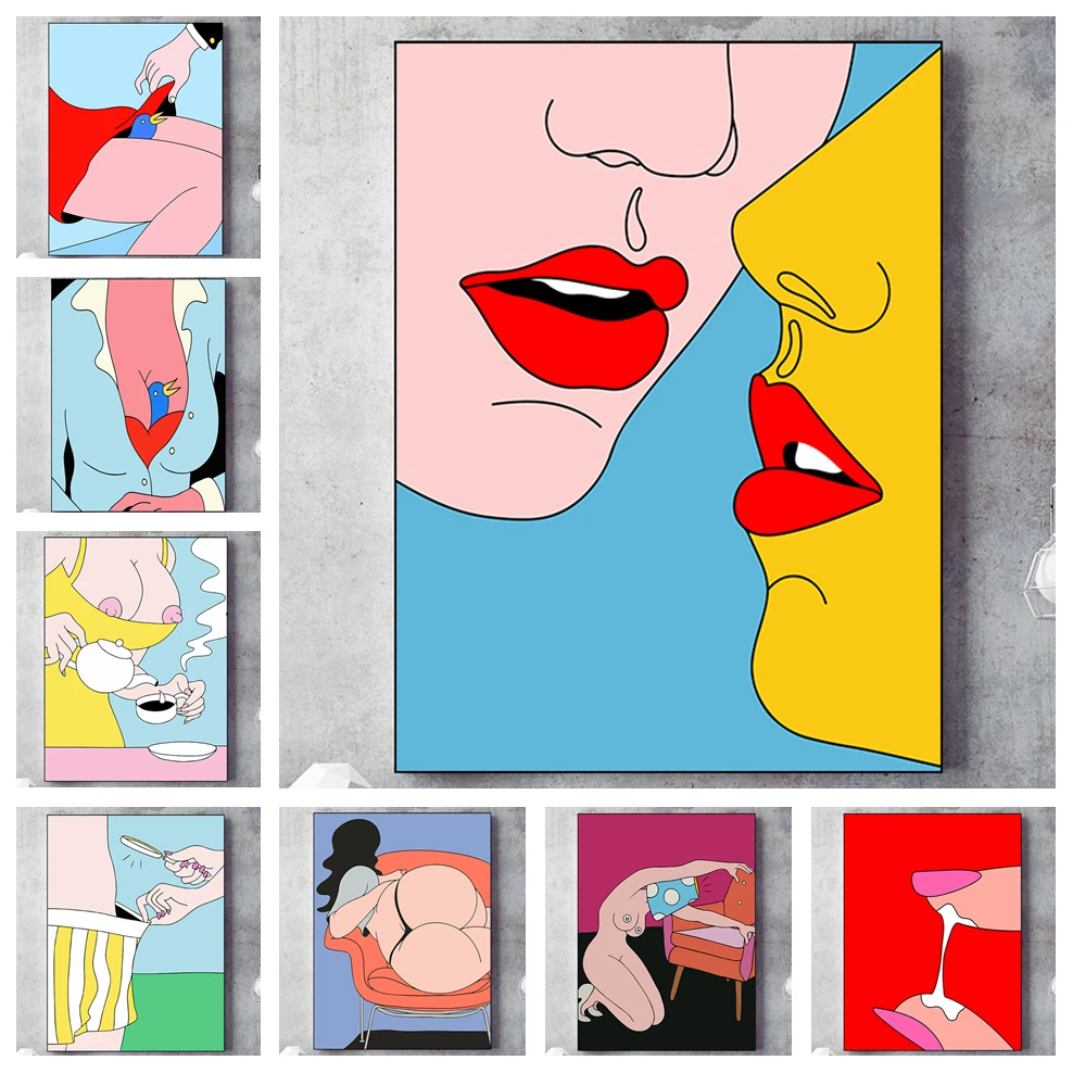 

Sexy Abstract Cafe Hotel Hotel Wall Art Home Decor Canvas Schilderij Art Nordic Decoratie Kamer Poster