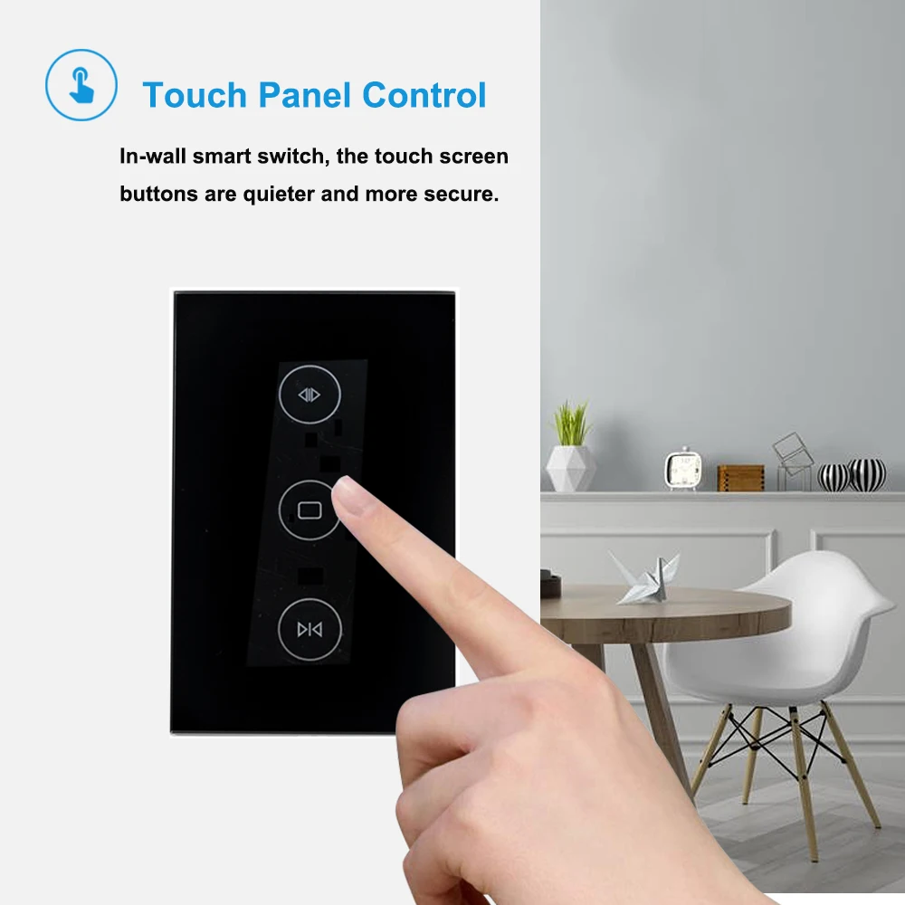 Настенный выключатель Хрустальная стеклянная панель стандарт ЕС США сенсорный