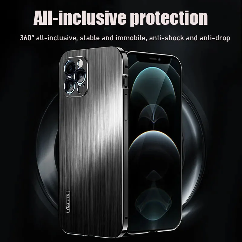 Чехол для iphone 12/13 мобильный телефон 12/13promax с металлической матовой линзой