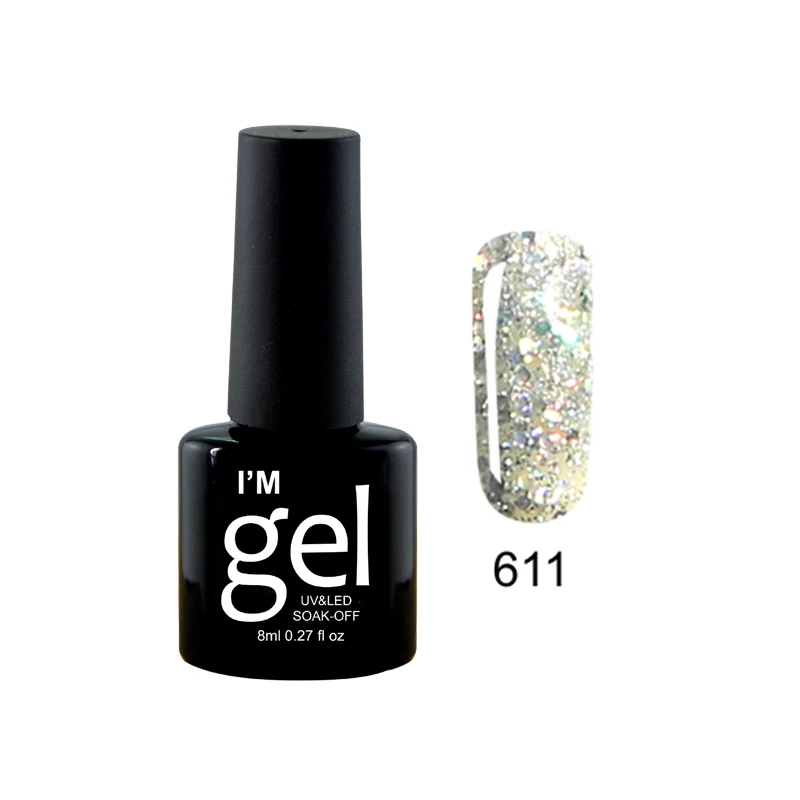 611 Verntion 8 мл Алмазный Блестящий цветной Профессиональный 3D Блеск Starlight для ногтей УФ-Гель-лак Блестящий лак цветной sGel лак для ногтей - Color: 611