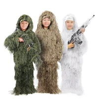 kids ghillie suit pubg hunting clothes camouflage military set camo poncho tactical uniform sniper invisibility cloak