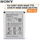 Оригинальный сменный аккумулятор Sony для SONY W610 W660 T715 G705 P1 U1 W850 W830 U10 K790 BST-33 BST-37 для W810C W700C W710C K750