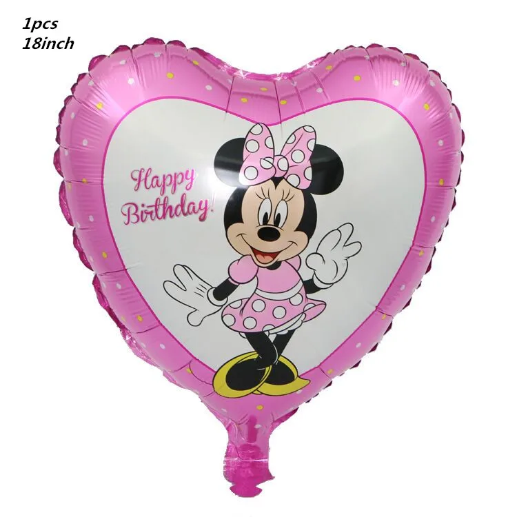 1pcs heart 5 шт. мини голова Микки Алюминиевая Фольга Воздушный шар с Минни-Маус игрушки 30x45 см мультфильм воздушный шар Дети День рождения украшения - Цвет: 1pcs heart