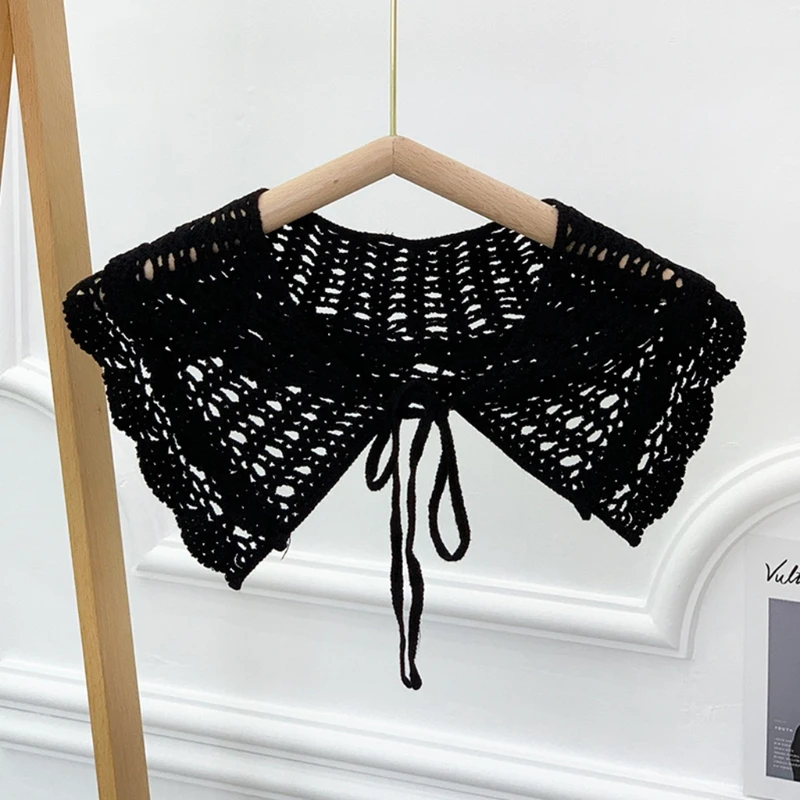 D0LF женщин и отверстиями на внешнем слое для девочек вязаная шаль накидка сладкий