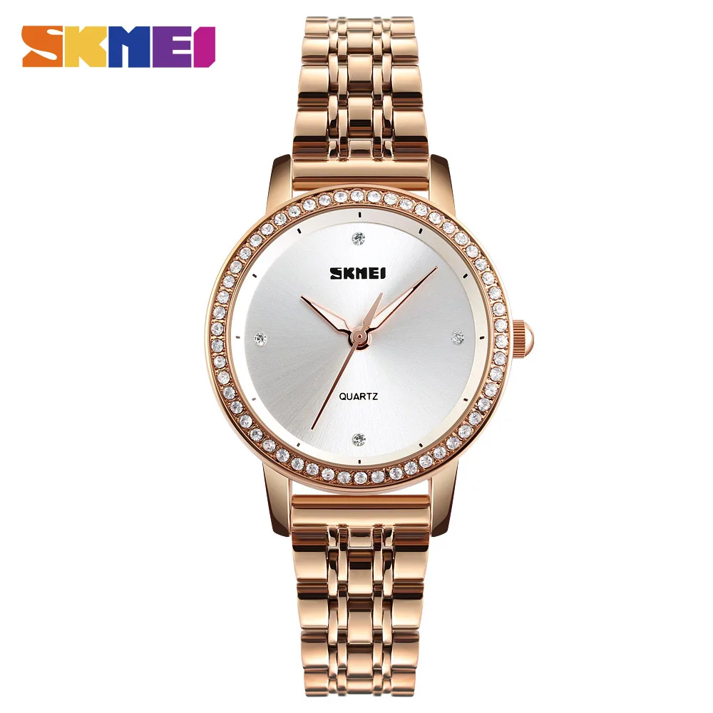 

SKMEI Top Brand Luxury Women Watches Waterproof Fashion Quartz Ladies Watch Stainless Steel Strap Rose Gold reloj mujer 1311