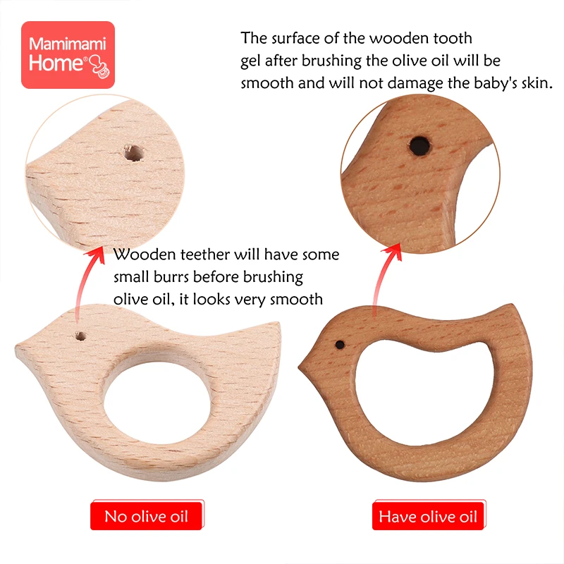 Детские нагрудники-бандана деревянный прорезыватель из бука хлопковый