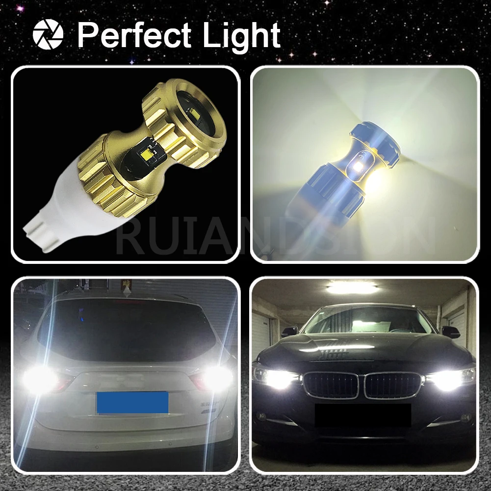 

RUIANDSION 2X T15 T16 W16W Canbus LED CAR Light No Error Tail Backup Reverse Lamp 2016SMD 921 912 Auto Parking Bulb 1000Lm 6000K