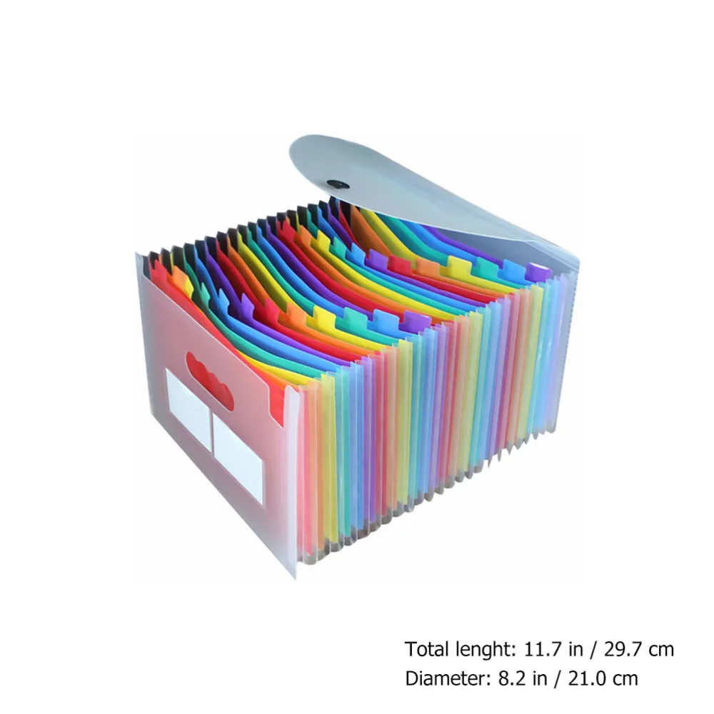 

Expanding Files Folder 24 Pockets A4 Rainbow Accordion File Organizer for Office