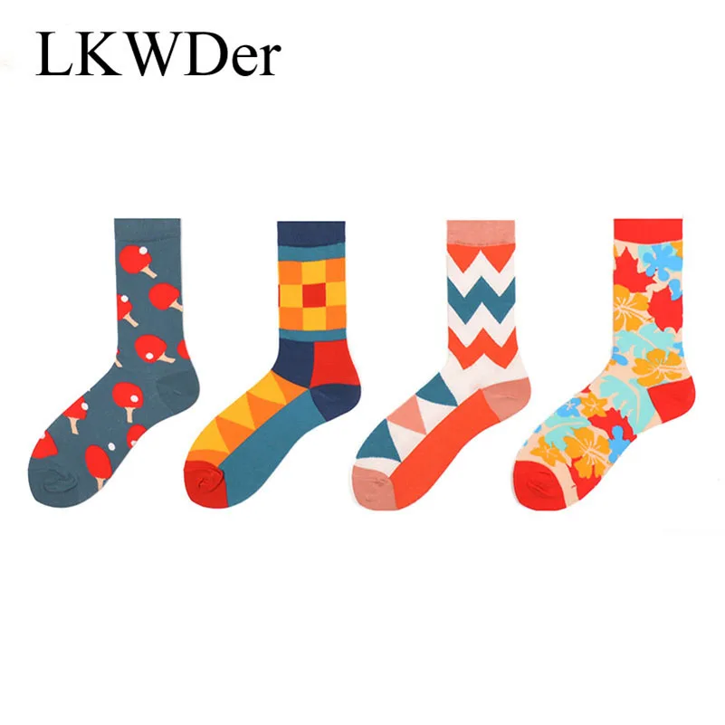 

LKWDer 3 Pairs/lot Men Sock Happy Men Socks Funny Mens Sloth Sock Novelty Combed Cotton Funny Socks Sox Meias Calcetines Hombre