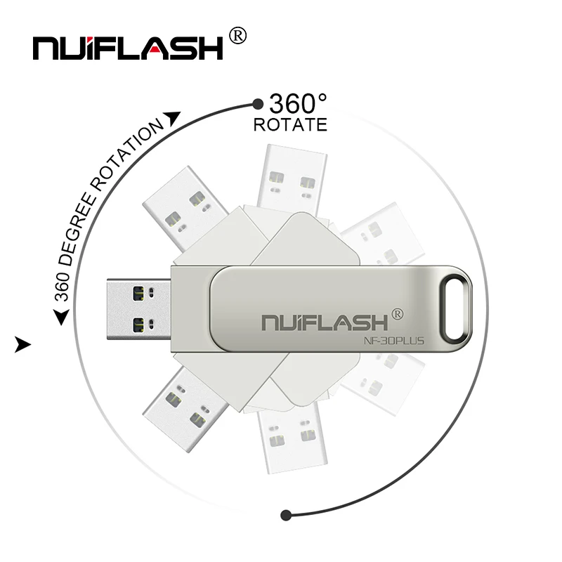 Nuiflash USB флеш-накопитель 32 Гб 64 Гб металлический USB 3,0 флеш-накопитель высокоскоростной USB флеш-накопитель 128 ГБ реальная емкость 16 ГБ USB флеш-накопитель