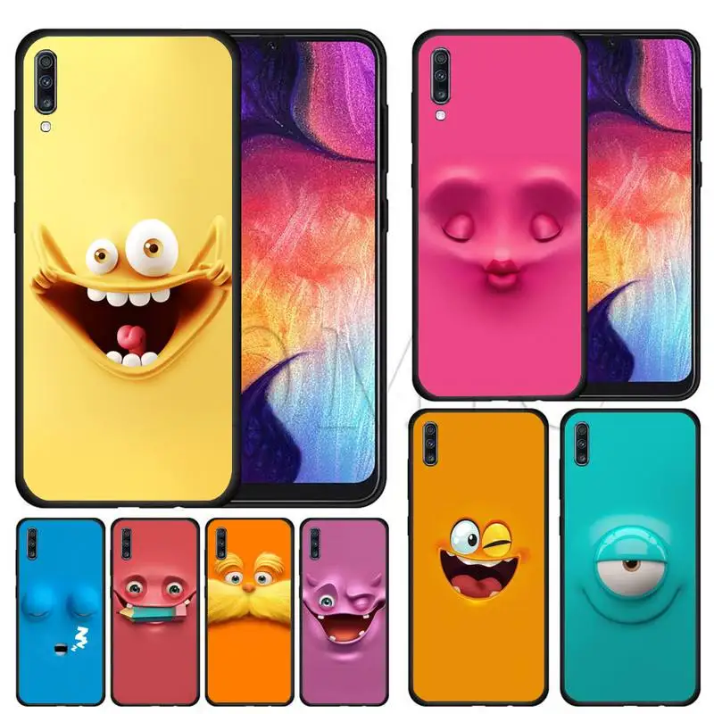 

Cute Cartoon Funny Face Phone Case For Samsung S6 S7 Edge S8 S9 S10 S10E S20 S21 Plus Cover Fundas Coque