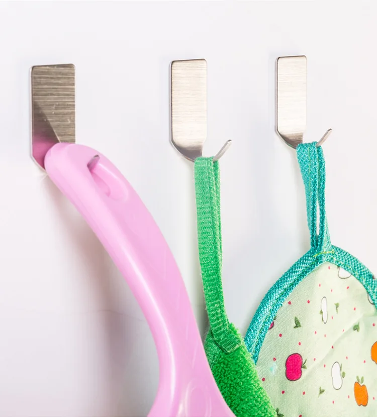

Exquisite Stainless Steel Super Glue Free Punch Hook Kitchen Living Room Clothes Hat Key Hook Waterproof and Rustproof Hook