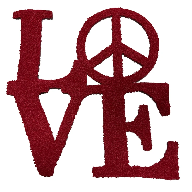 

New Custom Red Chenille LOVE Patches Iron on Letters badge Embroidered Appliques