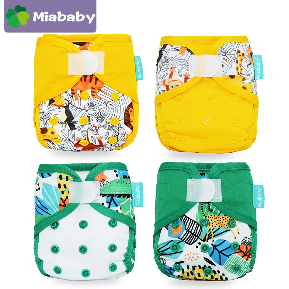 Miababy(4 шт./лот) тканевый чехол для подгузников новорожденных экологичный моющийся
