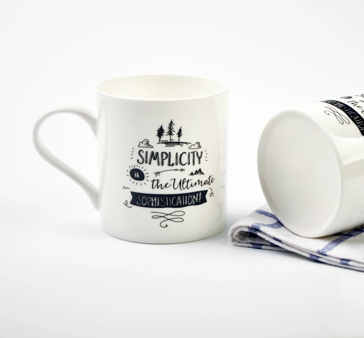 Безопасность пищевых продуктов Керамическая кружка 350мл Простой стиль белого