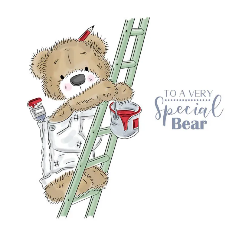 Прозрачные штампы с милыми животными и маленьким медведем для скрапбукинга