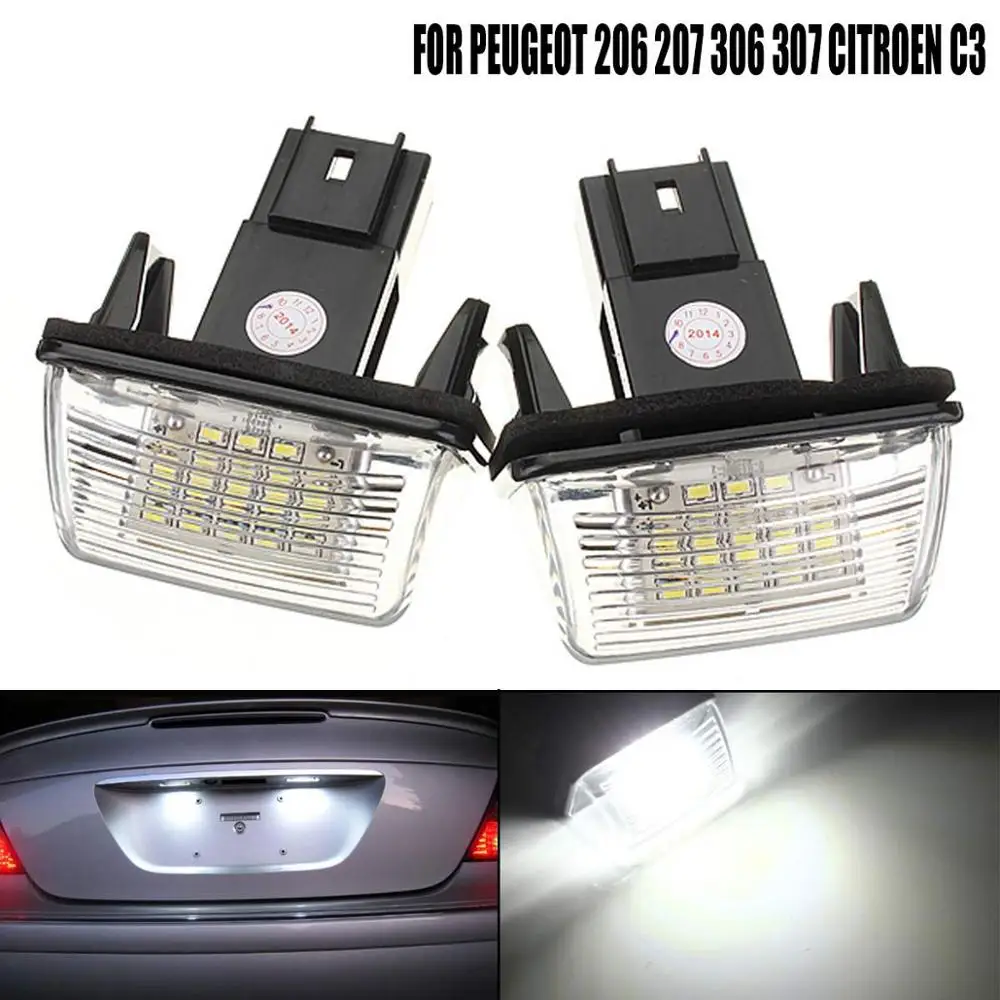 Светодиодный номерной знак 18SMD без ошибок для PEUGEOT 206 207 306 307 406 407 CITROEN C3 C4 C5