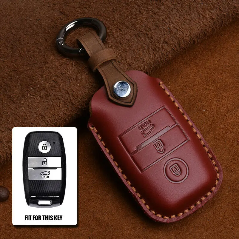 Genuine Leather Key Case Cover for Kia Vehicles KX5 K3S RIO Ceed Cerato Optima K5 Sportage Sorento K2 Soul K3 Car Accessories image 3