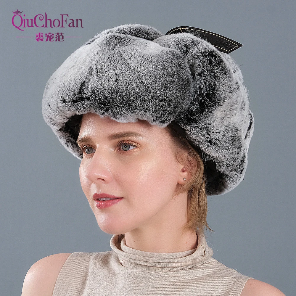 

Зимняя Лыжная шапка, русская шапка для мужчин, женщин, мужчин, теплые наушники, утепленная шапка из меха кролика Рекс, шапка лэй Фэна, 2020