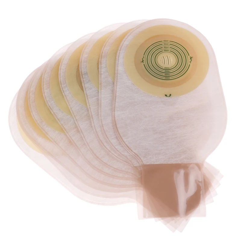 10pc Ostomy Bags 3pc Clip 1sheet Sticker System Colostomy Bag Disposable Drainable Pouch Set |