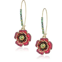 2021 new golden code multicolor flowers set diamond national style earrings fashion street shoot earrings earrings