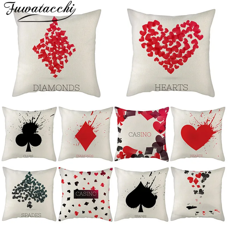 Фуватакчи льняные игральные карты с узором наволочка для покера костюмы сливы