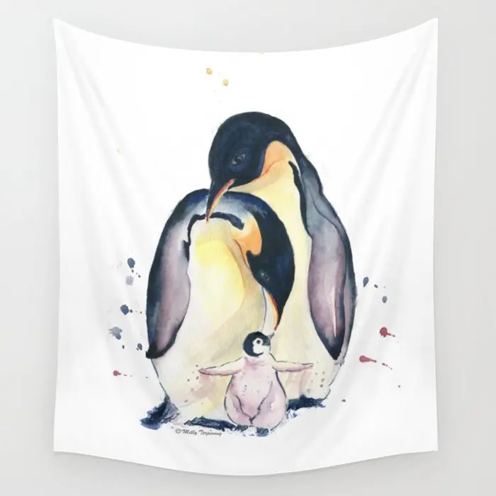 

Семейный гобелен Penguins, настенный гобелен, гобелены в стиле хиппи, ковры, домашняя гостиная, украшение для спальни, скатерти, одеяло