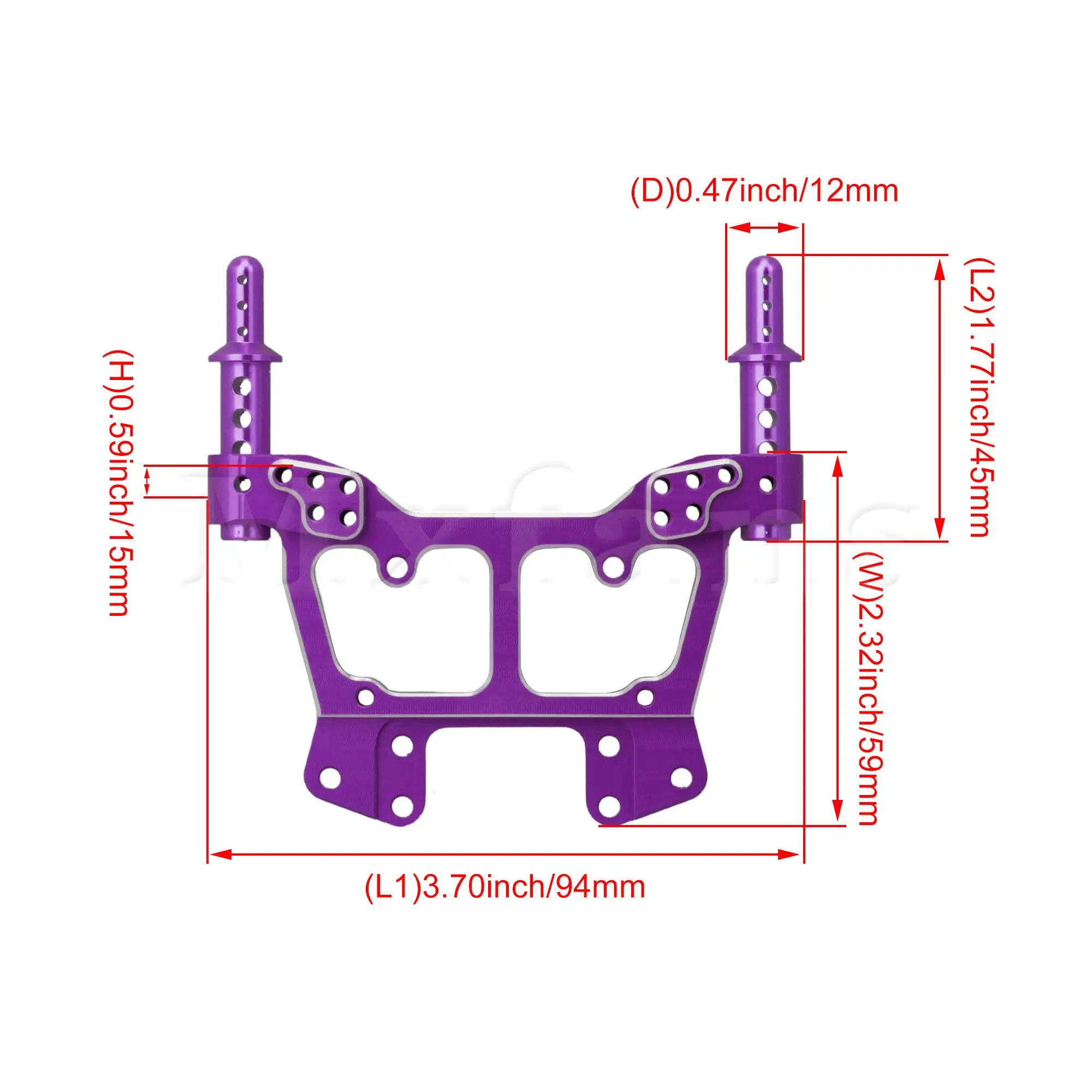 

Mxfans 2pcs RC 1:10 Truck Rear Front Brace 188822 Purple Replacement for HSP