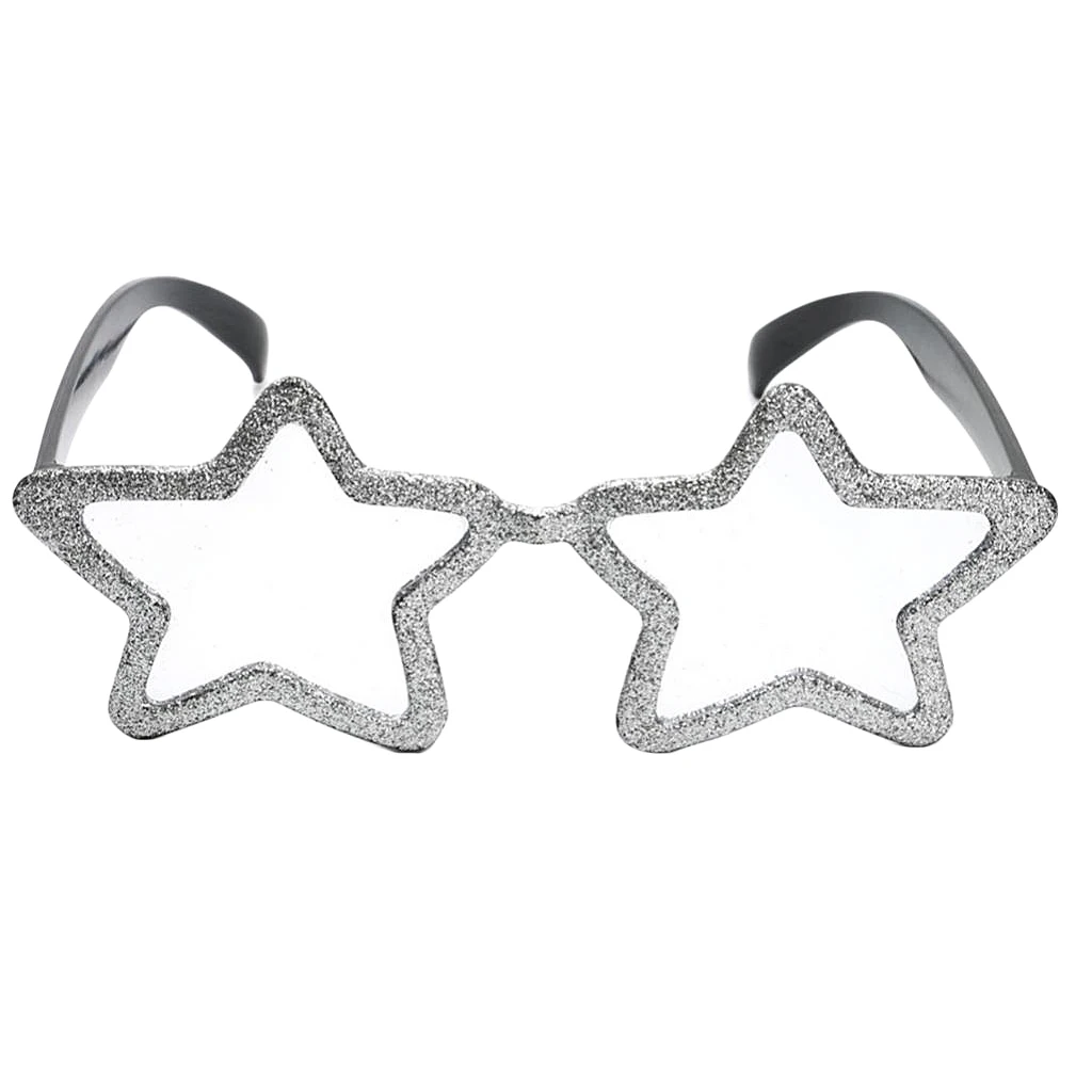 Новинка Блестящие Серебряные Солнцезащитные очки в форме звезды взрослые