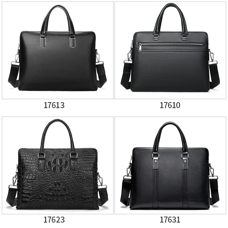 Men's Business Genuine Leather Briefcases For Laptop Bag Women's Totes Bag Leather Male Briefcase Shoulder Bag For Document Bags